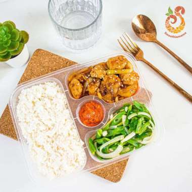Nasi Box Plant Based Vegan Chicken Teriyaki Smoothiemama Vegan Rice Box Premium Sehat Enak Berkualit