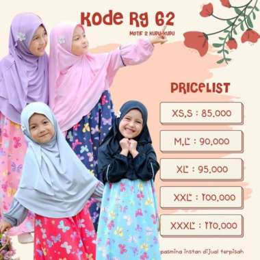 gamis RG 62 by Rangga Kids Semua Ukuran Multicolor
