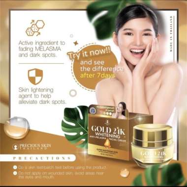Precious Skin Thailand Gold 24K Whitening Anti Melasma Facial Cream
