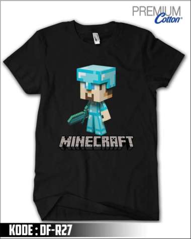 Kaos Minecraft Premium Full Katun Baju Anak Minecraft #DF-R27 11-12 tahun