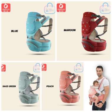 Gendongan Bayi Baby Carrier Hipseat Aiebao 6634 Multifungsi Import Multicolor