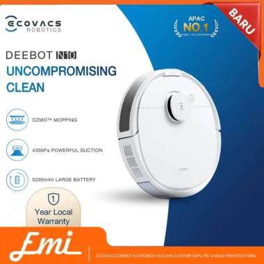 Ecovacs DEEBOT N10 Robot Vacuum Cleaner Sapu Pel Vakum Penyedot Debu