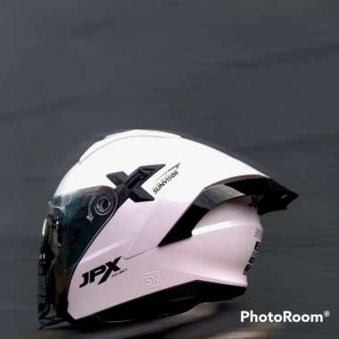 HELM JPX NOVA X WHITE DOBLE VISOR ORIGINAL L PAKET SPOILER