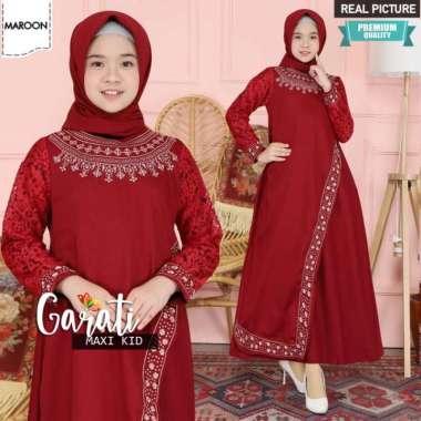 BAJU MUSLIM ANAK PEREMPUAN GAMIS BROKAT ANAK GAMIS ANAK PESTA GARATI Multicolor