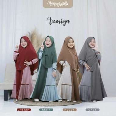 Set gamis anak syari couple polos 1-12 tahun AZMIYA DRESS MANASIKANA Multicolor