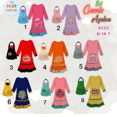 Set Gamis Anak Azalea dengan masker by Mini Dolphin Multicolor
