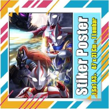 Stiker Label Ultramen Blu Ace Titas Legend Rosso Tregear Tiga Cosmos Mebius Nexus EvilA3+ Buku Pelajaran Anak Vol-108 No 8 Poster