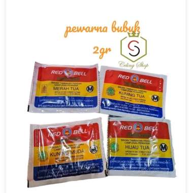 ( 1sc) pewarna BUBUK makanan Redbell Red bell sachet kuning tua / merah tua / hijau tua / kuning mud