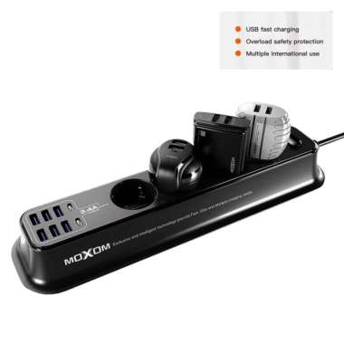 Stop Kontak Charging Power Power Strip 4 Power Socket 6 Usb 2 Type-C Multicolor