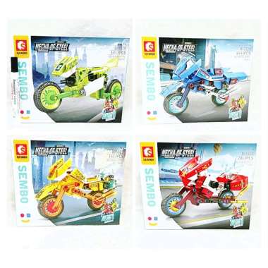 SET 4IN1 BRICKS BLOCK SEMBO MECHA OF STEEL MOTORCYCLE ROBOT 103320
