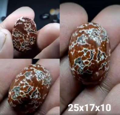 Akik Natural Batu Jasper Garut Klawing Motif Gambar Telur Kodok Antik6
