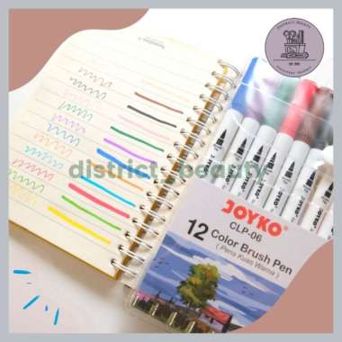 Brush Pen Joyko Isi 12 Pcs Pena Kuas Warna Warni Multicolor