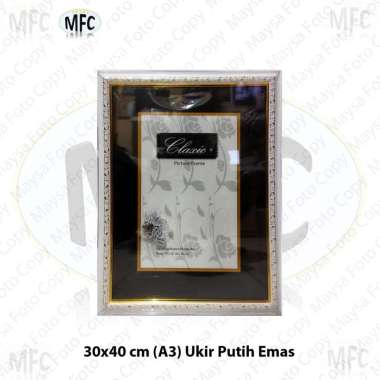 Bingkai Foto A3/12R/17R 30x40 cm Ukir Emas, silver, coklat,Putih Emas Putih Emas