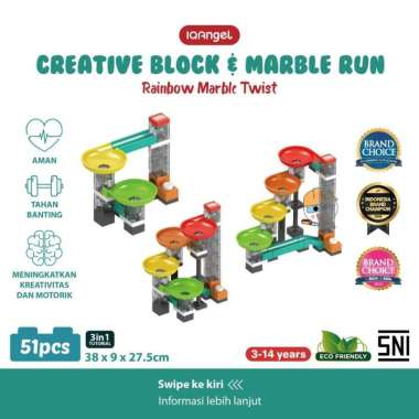 IQ Angel Creative Block & Marble Run Rainbow Marble Twist-Mainan Balok