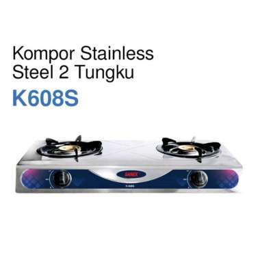 KOMPOR GAS 2 TUNGKU SANEX K-608S STAINLESS STEEL KOMPOR GAS SANEX 2 TUNGKU