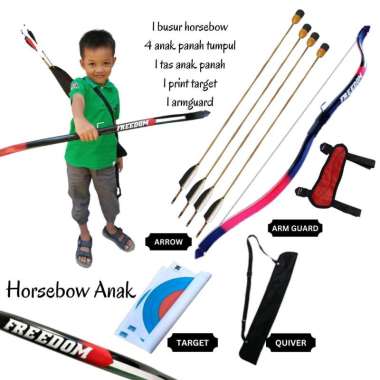 Horsebow Busur Anak Panah Motif Traditional Arrowtag Tumpul