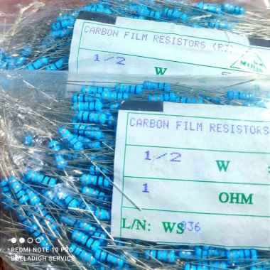 30 Pcs Resistor 1Ω 1/2W 1 Ohm 0.5W 1R 0.5 Watt Carbon Film