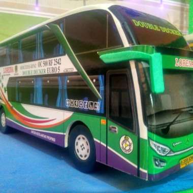 Miniatur Bus Bis Lorena Double Decker Multicolor
