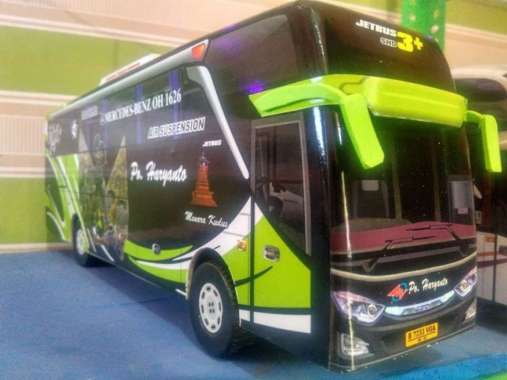 Miniatur Bus Bis Haryanto Jb3+ Hijau Multicolor