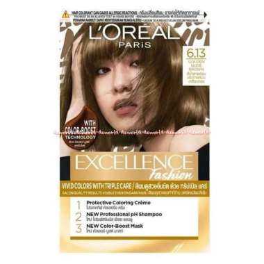 L'oreal New Excellence Fashion 6.13 Golden Nude Brown Pewarna Rambut Cat Rambut Loreal