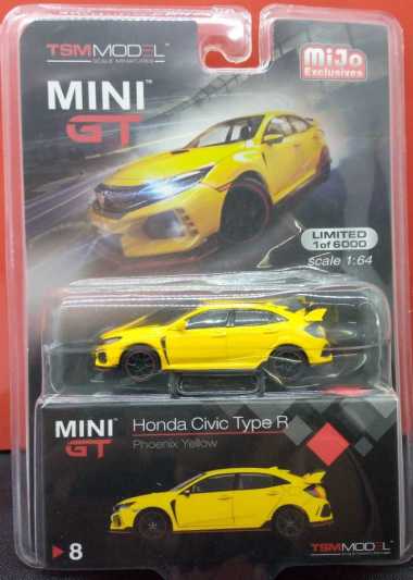 Minigt 1:64 Honda Civic Type R (Fk8) Phoenix Yellow Multicolor
