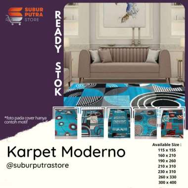 MODERNO - KARPET PERMADANI MOTIF MINIMALIS SIZE 230 X 310 CM BAHAN POLYPROPHILENE VARIAN WARNA (ANTI