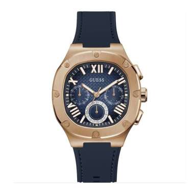 Guess GW0571G2 Jam Tangan Pria Rubber Blue Rosegold Original