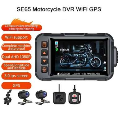 SE65 Waterproof Motorcycle Dash Cam 1080P WiFi Video Kamera Motor GPS
