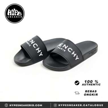 Sandal GIVENCHY LOGO CLASSIC BLACK SLIDE 100% ORIGINAL 46