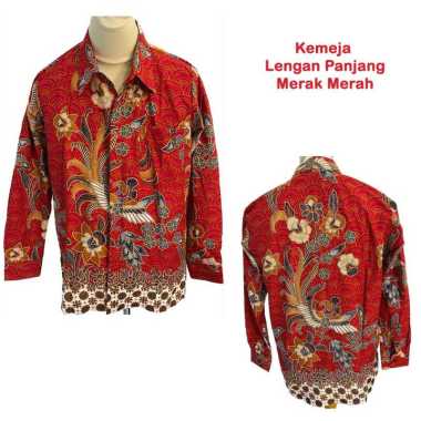 Batik Couple MERAK MERAH - MAURA COUPLE - Dress Batik - Kemeja Batik Dress Wanita XXL