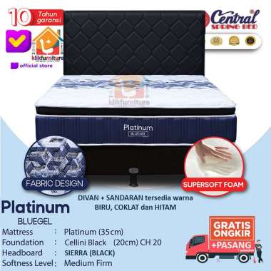 (1 set) Platinum Pillow Top With Bluegel Hb Sierra Central Springbed Set 180x200cm