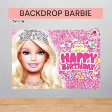Backdrop Banner BARBIE / Banner Tembok Dekorasi Ulang Tahun Barbie Ken Backdrop 1x1mtr