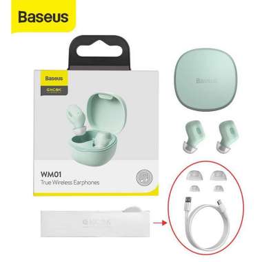 Baseus Encok WM01 True Wireless Bluetooth Earphone Mini Earbuds TWS Hijau