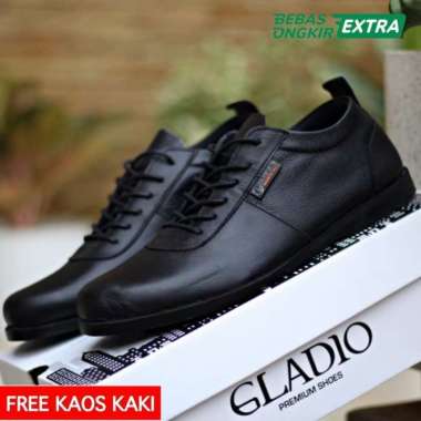 Sepatu Gladio Bareto Brown Original Pantofel Pria Casual Formal Kerja 41 Black