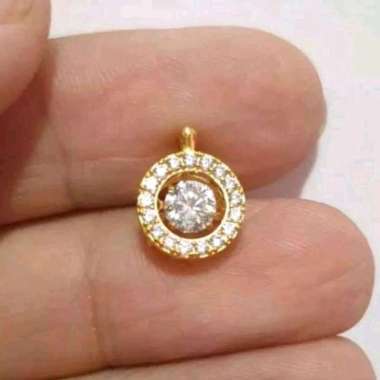 Liontin Dancing Stone Princess Koleksi Josean Elegant Emas Asli C