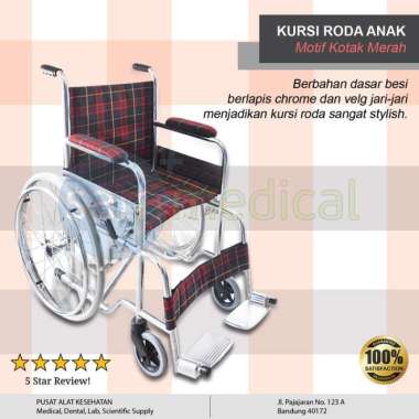 Kursi Roda Anak Motif Kotak Merah