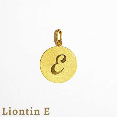 Liontin Coin Huruf E Mata Kalung Pendant Bandul Asli Kadar 700 Jewelry
