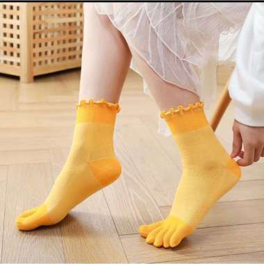 Kaos kaki wanita-kaos kaki jari-kaos kaki jari lima-kaos kaki Jepang-kaos kaki Renda Jepang kuning