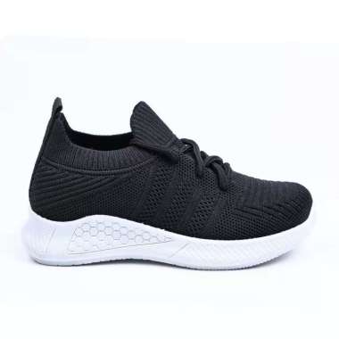 SPV Sepatu Sekolah Anak Ukuran 29-40 Full Hitam / Sneakers Hitam Tanpa Tali - A61-H 33 Hitam Putih(A