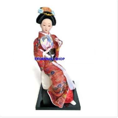 Boneka Geisha Jepang - Japanese Geisha kimono orange