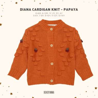 BOHOPANNA - DIANA CARDIGAN KNIT - Atasan Anak Perempuan 2 5-6 tahun PAPAYA