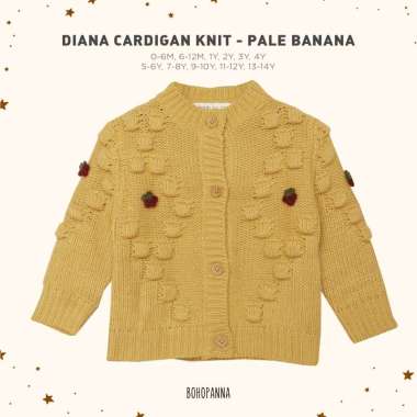 BOHOPANNA - DIANA CARDIGAN KNIT - Atasan Anak Perempuan 2 7-8 tahun PALE BANANA