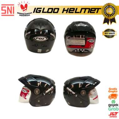 Helm Half Face FOZ Solaris Solid Black