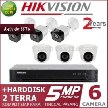Paket Cctv Hikvision 5Mp 8Chanel 6 Camera Audio Hdd 500gb