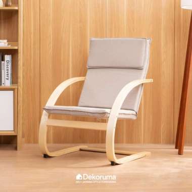 Dekoruma PIKO Kursi Aksen 1 Dudukan Kain / Kursi Santai Minimalis - Krem