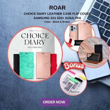 Leather case Flip cover Samsung S23 S23+ S23 ultra ori ROAR Brand S23 Ultra Black