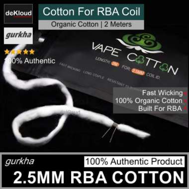 Authentic Gurkha Strip Cotton for RBA Coil | kapas natural organik