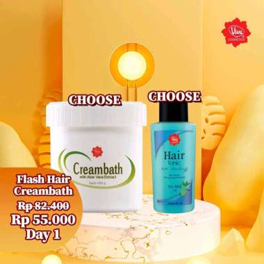 Paket 1 Viva Creambath 550 gr, 1 Viva Hair Tonic Viva Cosmetics