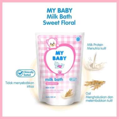 My Baby Hair & Body Wash 400ml, Milk Bath 400, Bath Telon 400ml Milk Bath Sweet