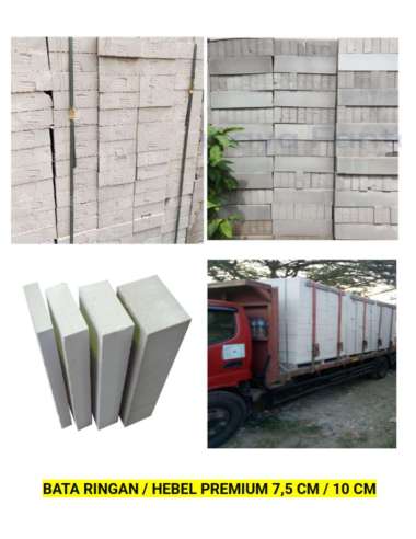 Hebel, herbel Bata ringan 7,5 cm dan 10 cm grade a jabodetabek